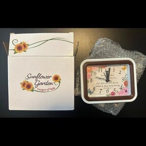 Sunflower Garden Designs Of Faith NEW Inspirational Clock